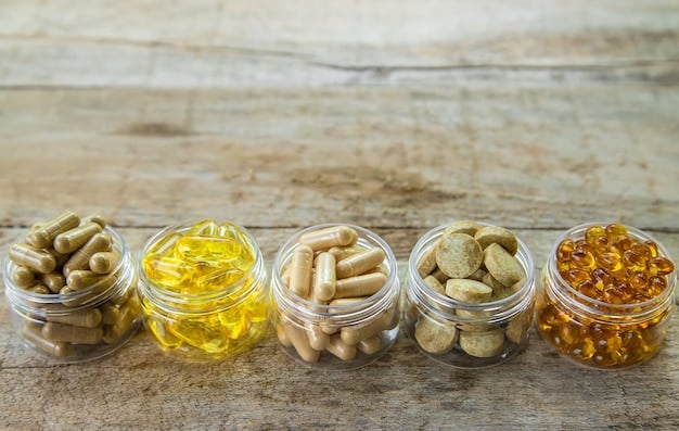 Assortment of omega-3 supplement bottles and different forms like capsules, liquids, and vegan options, illustrating diverse choices.