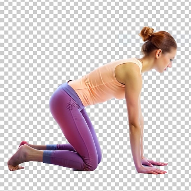 A person on a yoga mat performing a 