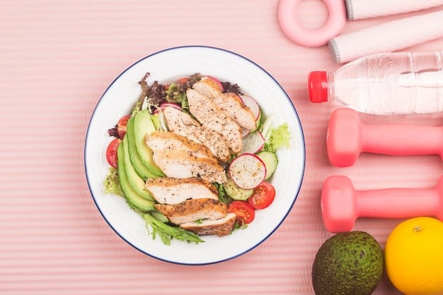 A balanced, healthy meal prep spread featuring portioned chicken breast, quinoa, broccoli, and unsweetened iced tea, emphasizing nutrition for fitness.