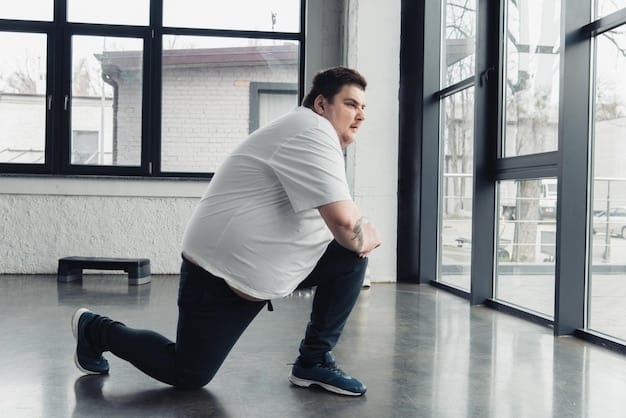 A person thoughtfully performing a functional exercise, like a step-up or lunge, emphasizing balanced muscle engagement and controlled movement.