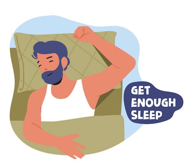 A person sleeping soundly in a comfortable bed, illustrating the importance of rest and recovery for muscle growth and overall well-being.