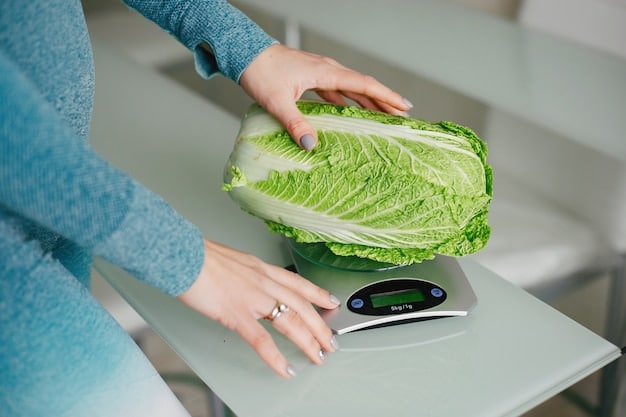 A bodybuilder measuring out portions of lean protein and green vegetables on a kitchen scale, emphasizing precision and strict portion control.