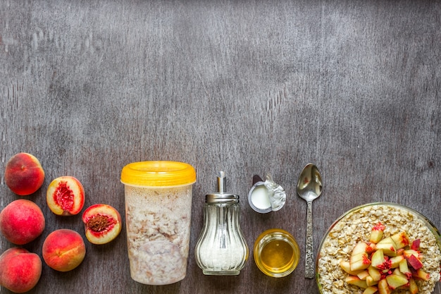 A detailed flat lay of a balanced post-workout meal, rich in protein, complex carbohydrates, and healthy fats, with a glass of water, emphasizing nutrition for recovery.
